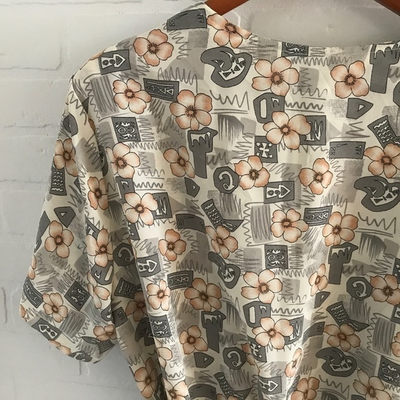 Vintage 80s Midi dress Floral print Mosaïc Grandma Grannycore XXL - Picture 9 of 13